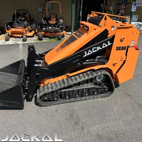 small area skid steer one person standing|jackal stand on mini skid steer.